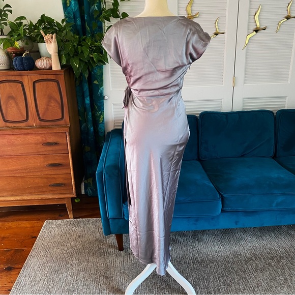 Anthropologie | BHLDN Sachin & Babi Roma Satin Wrap Dress Slate Grey Gray New 4 - Picture 8 of 15